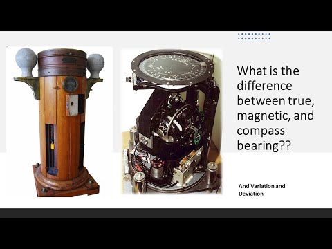 What is the difference between true, magnetic, and compass bearing?? and role of variation/deviation