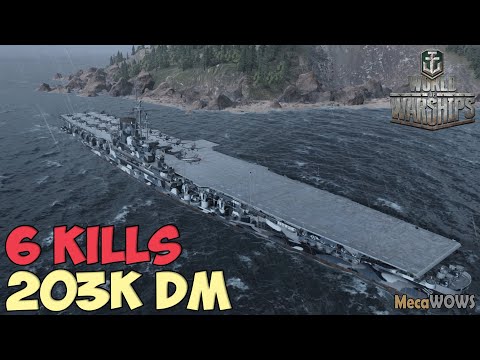 World of WarShips | Midway | 6 KILLS | 203K Damage - Replay Gameplay 1080p 60 fps