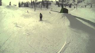 Girl Gets Wrecked - Human Lawn Dart (Snowboarder at Alpine Meadows!