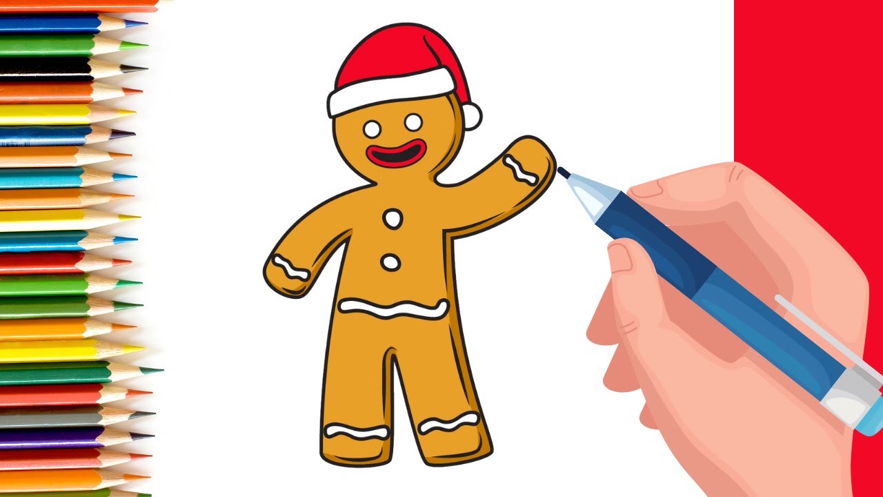 How To Draw A Gingerbread Man (or Woman) for Kids