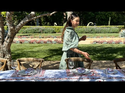 Marigold Living Block Printed Amaya and Florence linens on PBS