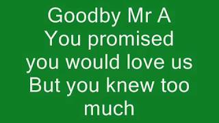 The Hoosiers-Goodbye Mr A Lyrics