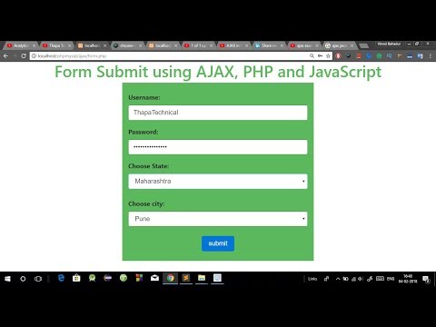 Form Submit using Ajax in PHP