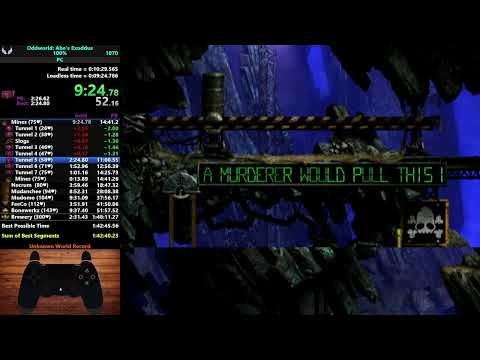 Abe's Exoddus 100% NoSS/100% Speedrun in 1:47:46.168 [WR X 2]
