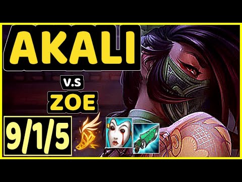 GREVTHAR (AKALI) vs ZOE - 9/1/5 KDA MID CHALLENGER GAMEPLAY - BR