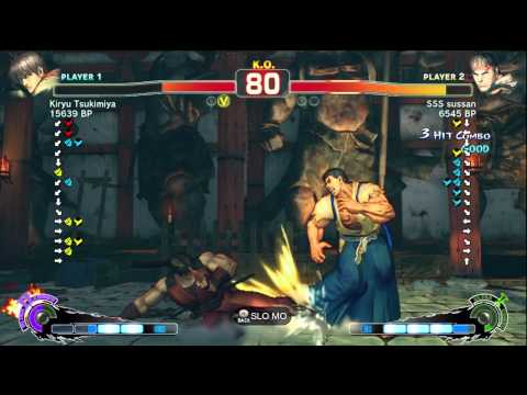 Kiryu Tsukimiya [Guy] vs SSS Sussan [Ryu] SSF4 Japanese Online Ranked Matches - TRUE-HD