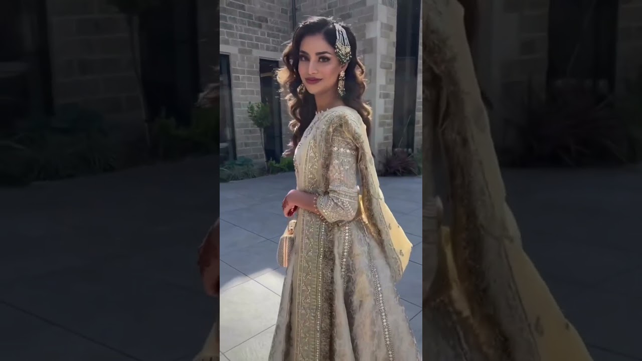 Shop This Look - SALWAR MAHAL video featuring Handmade Ivory Bridal Lehenga Choli