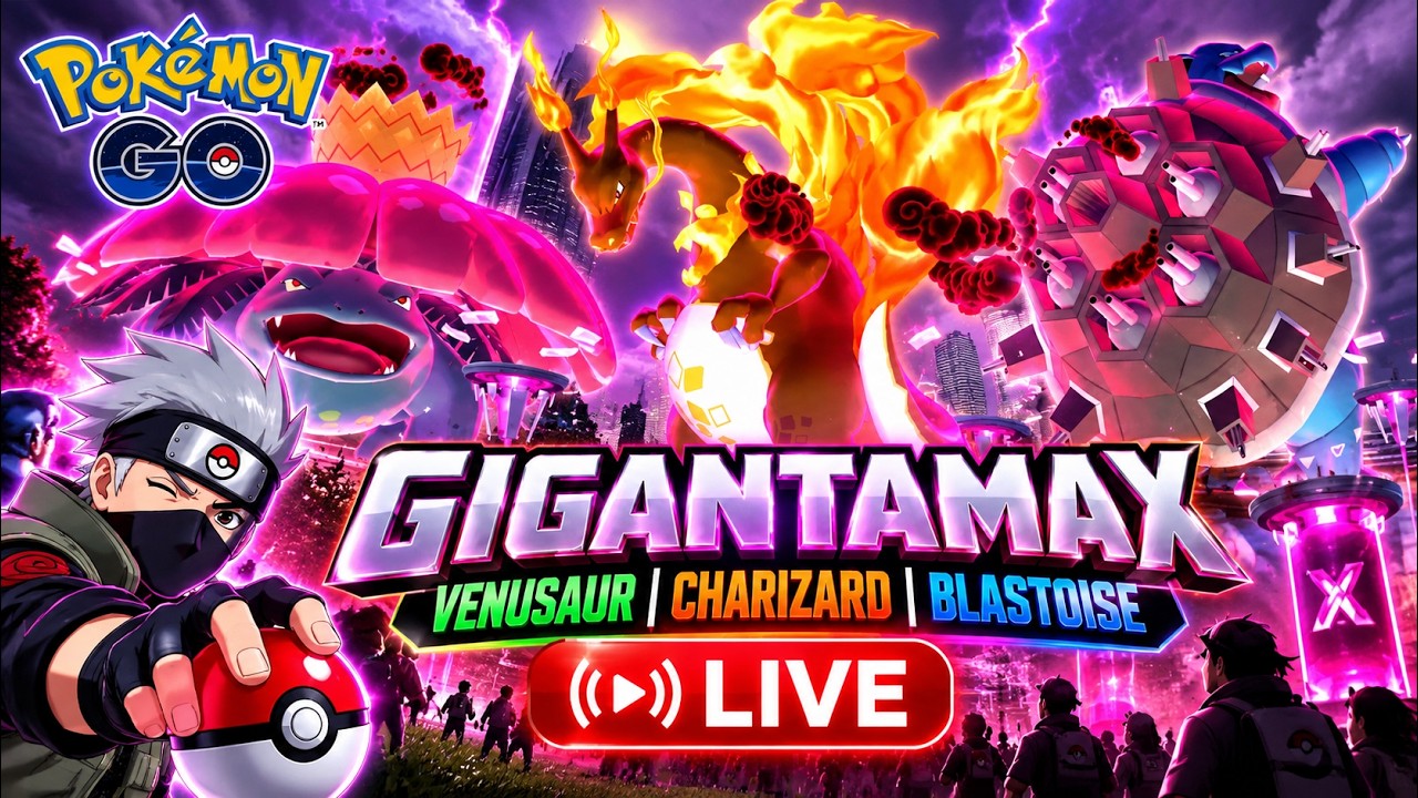 🔥 ¡LOS 3 GIGAMAX! CHARIZARD, BLASTOISE y VENUSAUR 🔥 Pokémon GO EN DIRECTO