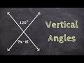 Finding the values of vertical angles -  Online Tutor - Free Math Videos