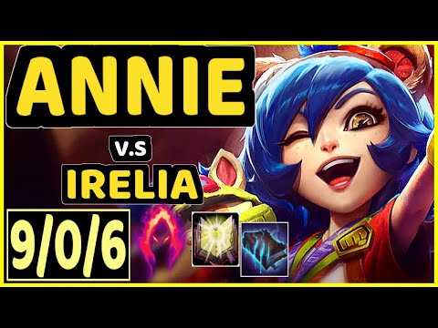 ANNIE BOT (ANNIE) vs IRELIA - 9/0/6 KDA MID GAMEPLAY - NA Ranked GRANDMASTER