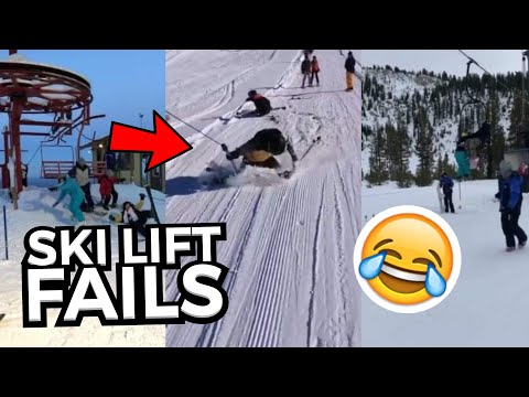 FUNNIEST Ski Lift Fails | Skiers & Snowboarders Falling Off Ski Lifts 😂