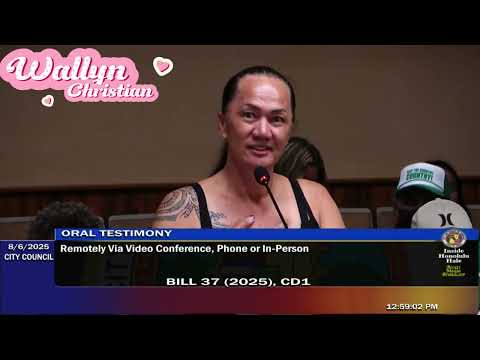 Wallyn Christian Public Testimony Opposing Bill 37 Haleiwa Backyards Development Project
