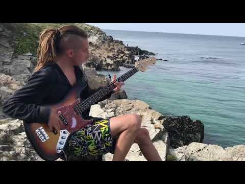 Dr Funk playing bass in Newquay - August 2019