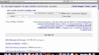 Craigslist Nevada - Searching Used Cars for Sale by Owner Options in NV in 2012
