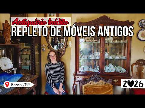 ANTIQUÁRIO INÉDITO LOTADO DE MÓVEIS ANTIGOS  #lojadeantiguidades #moveisantigos #mesaposta #garimpo