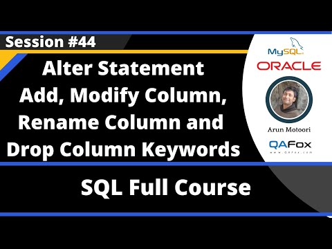 Alter Statement, Add, Modify Column, Rename Column, and Drop Column ...
