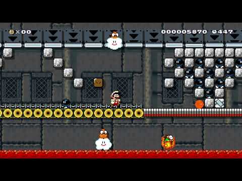 下は大火事、上は爆発　[Burn & Explosion] by りの 🍄 Super Mario Maker ✹Wii U✹ #aoq