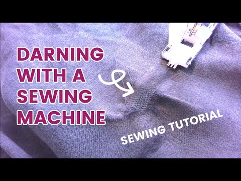 Darning with a sewing machine