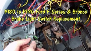 How to Replace the Brake Light Switch 80-96 Ford F Series & Bronco by @GettinJunkDone