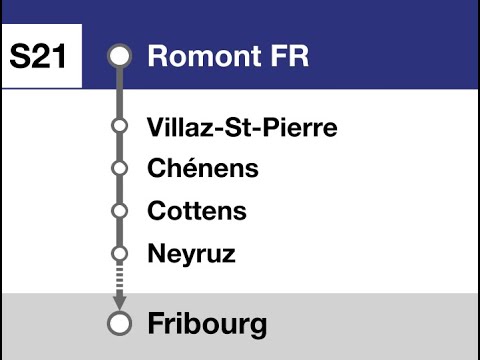 SBB CFF Ansagen/annonces (TPF) » S21 Romont FR — Ins (2023) | SLBahnen