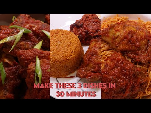 30-Minute Nigerian Stewed Chicken, Jollof Rice & Pasta Recipe | Quick & Easy Meal Prep