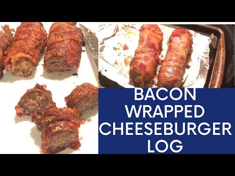 Bacon wrapped cheeseburger log