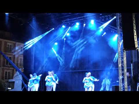 Open place Dance show in Spain Burgos, lots of enjoy to seeing a beautiful  youngs couple Dancing