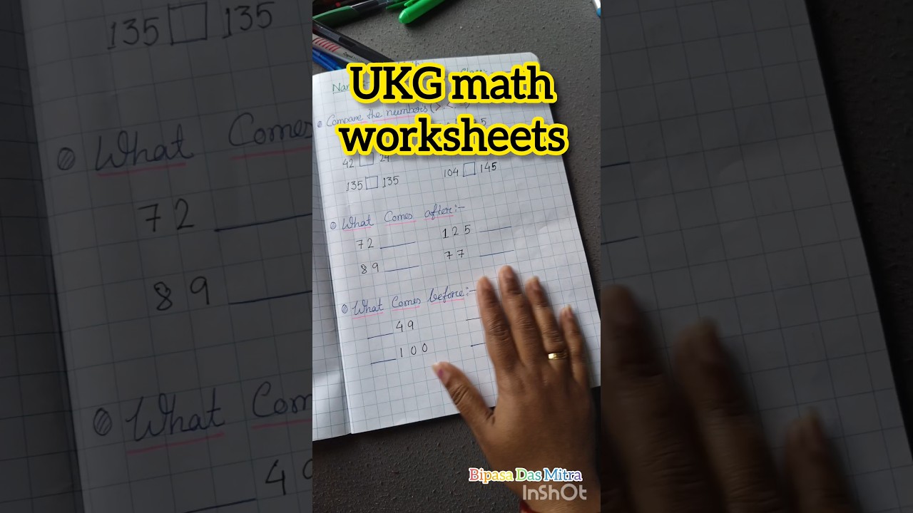 UKG Math Worksheets|| Number worksheet| Math | CBSE math    #ukg