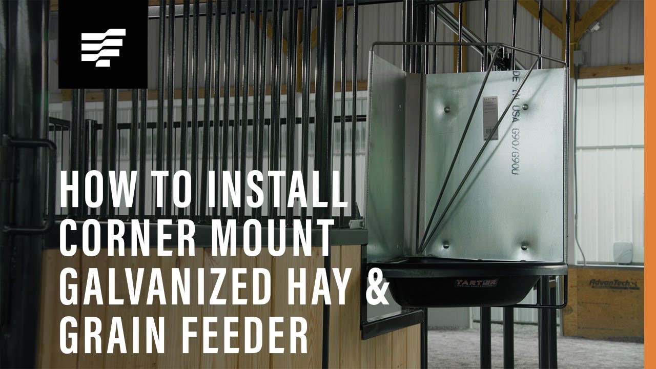 Corner Mount Galvanized Hay & Grain Feeder Tarter USA