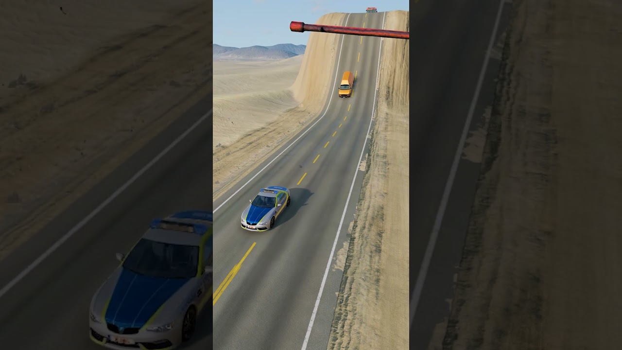 Cars & School Bus vs Giant Hammer #8 - BeamNG.Drive