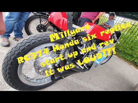 Millyard RC374 Honda six replica start up and rev