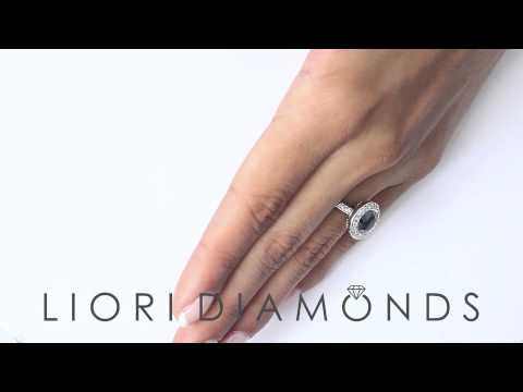 BDR-006 - 3.02 Carat Certified Natural Black Diamond Engagement Ring Set in Platinum