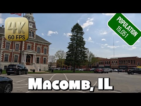 Driving Around Downtown Macomb, IL in 4k Video
