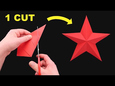 Perfect shape Paper Star in ONE CUT! Easy paper star - DIY