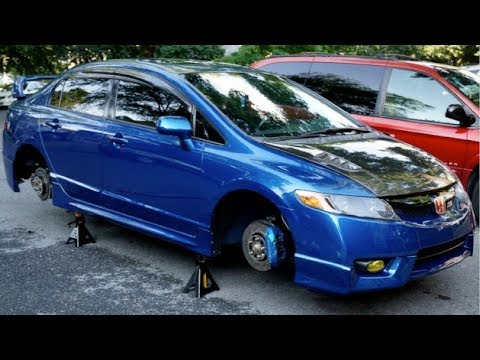 Spoon Monoblock Calipers, Slotted&Drilled Rotors, SS Brake Lines Install on 8thgen Honda Civic Si