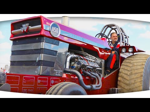 MF 1150 - 🔥 Feuer am 𝗕𝗔𝗗 𝗕𝗢𝗬𝗦 𝗧𝗢𝗬 Massey Ferguson V8 Prostock Puller ► Tractor Pulling Sonsbeck 2024