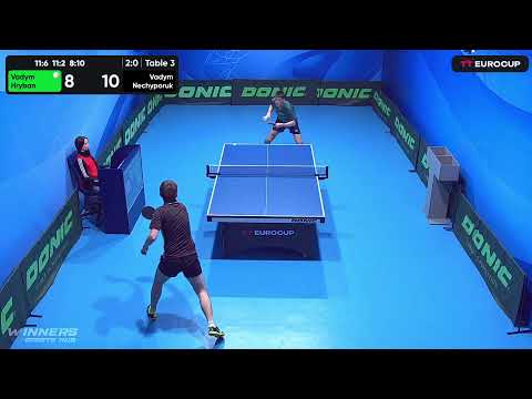 17:35 Vadym Hryban 3 - 1 Vadym Nechyporuk 20.05.2023 TT Euro.Cup Ukraine Star. Table 3