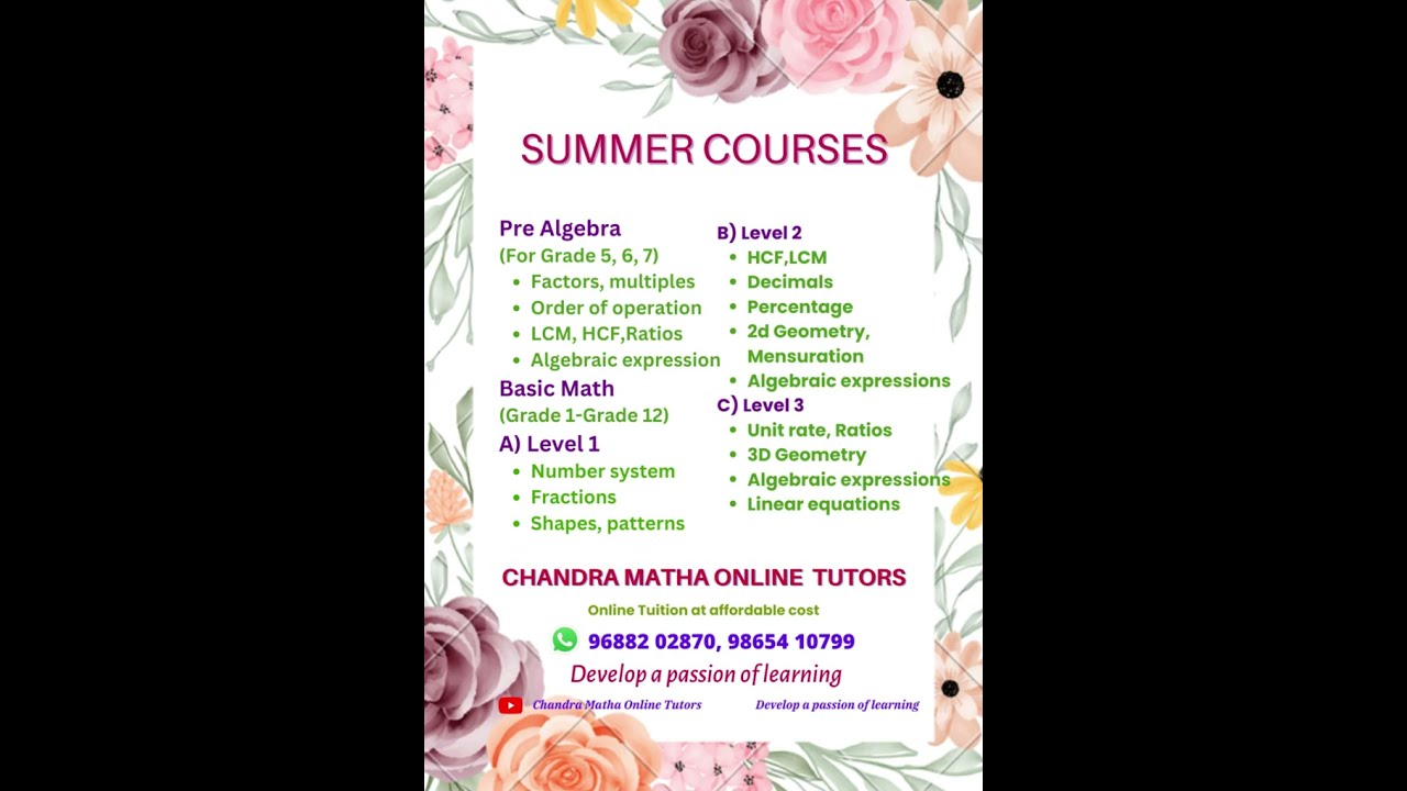 Online Summer courses