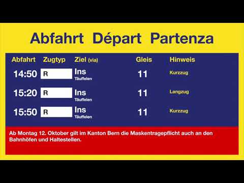 asm Abfahrten / départs - Biel/Bienne - inkl. Hinweis Maskenpflicht