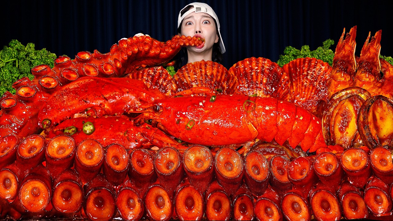 돌아온 초대왕 문어다리 해물찜 🐙 치즈퐁듀와 함께 먹방 ❤️ The BIGGEST Octopus Tentacle Seafood ASMR Ssoyoung