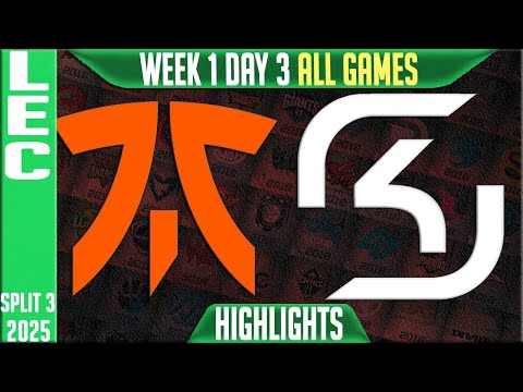 FNC vs SK ALL GAMES Highlights | LEC W1D3 Split 3 | Fnatic vs SK Gaming