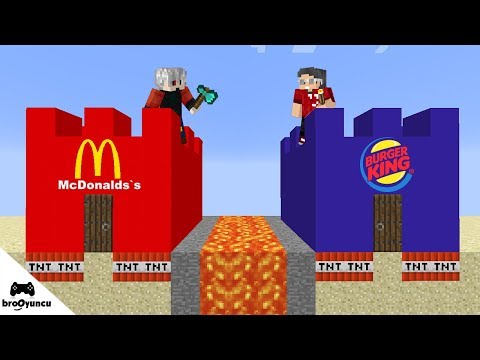 MİNECRAFT McDonald's VS BURGER KİNG KALESİ ŞANS BLOKLARI