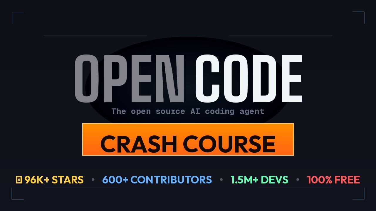 OpenCode CRASH Course | OPEN SOURCE AI CODING AGENT