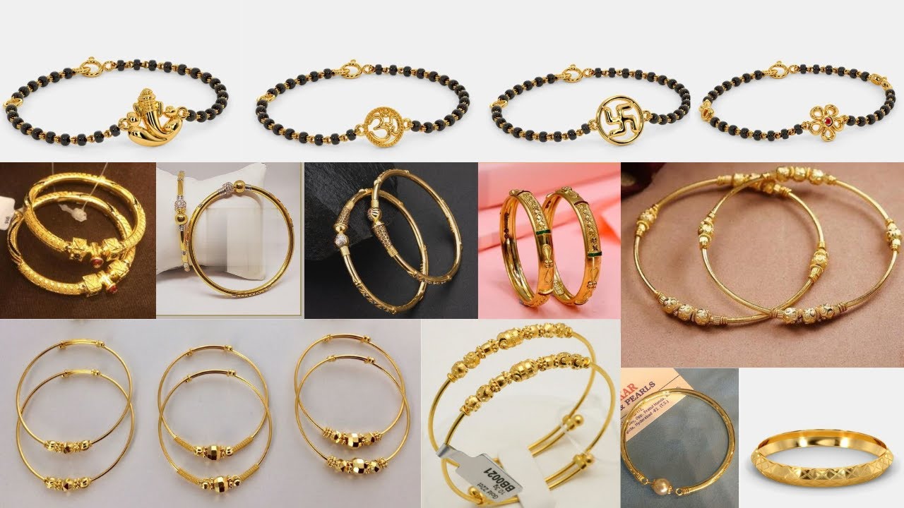 Baby gold Bangles with Weight and Price ll Baby Nazariya gold bracelet 2022..