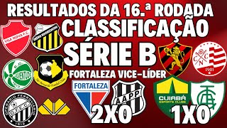 ATENÇÃO! SÉRIE B! RESULTADOS DA 16.a RODADA! COMEÇOU A RODADA! VEJA A CLASSIFICAÇÃO ATUALIZADA! 