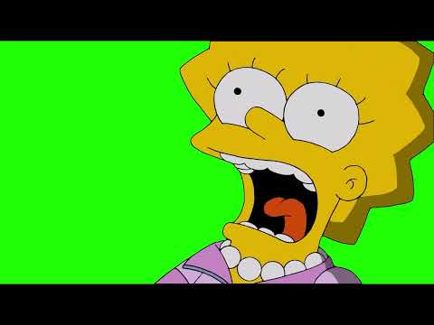 Simpsons - Lisa Screaming - Green Screen