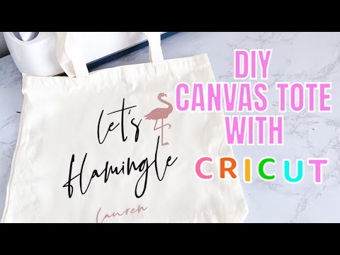 HOW TO MAKE EASY DIY CANVAS TOTE BAG with HTV IRON ON...