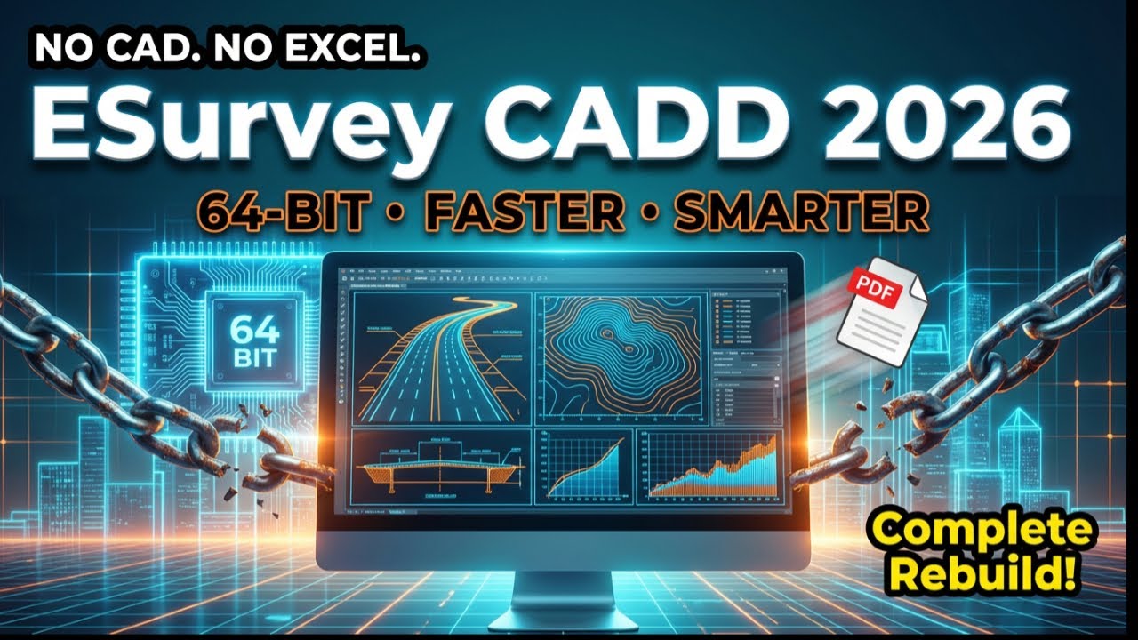 ESurvey CADD 2026 – 64-bit Survey Software Independent of CAD & Excel | New Features Explained