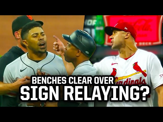 Pitcher tells runner to keep relaying signs, a breakdown