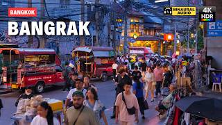 Bangkok Bangrak Walk 🇹🇭 Saphan Taksin & Sathorn Pier | 4K HDR • Binaural Audio 🎧